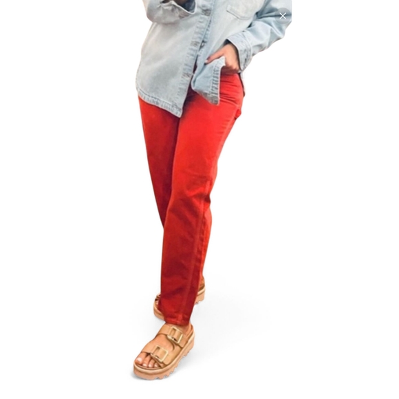 BDG Urban Outfitters Cargo Carpenter Pants Women's W27 Red Straight Leg Cotton‎ - Picture 1 of 11